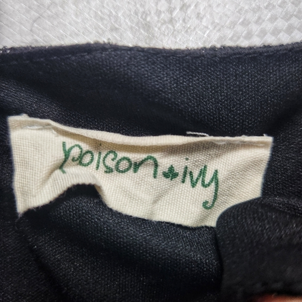 Poison Ivy Black Metallic Sparkle Midi Black Dress - Picture 7 of 8